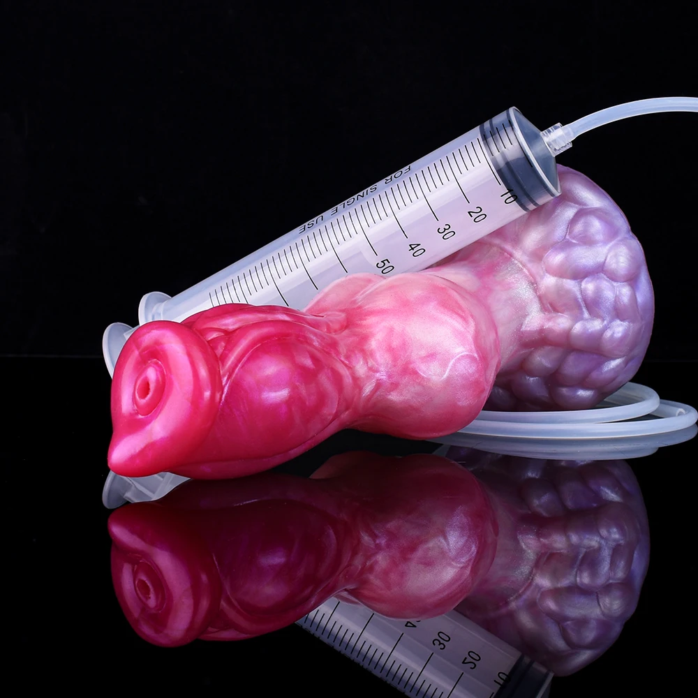 FAAK Silicone fantasy Dog Knot Squirting Penis Large Ejaculation Dildo With Sucker Spray Liquid Sex Toys For Women Men Big Dong FAAK Silicone fantasy Dog Knot Squirting Penis Large Ejaculation Dildo With Sucker Spray Liquid Sex Toys For Women Men Big Dong