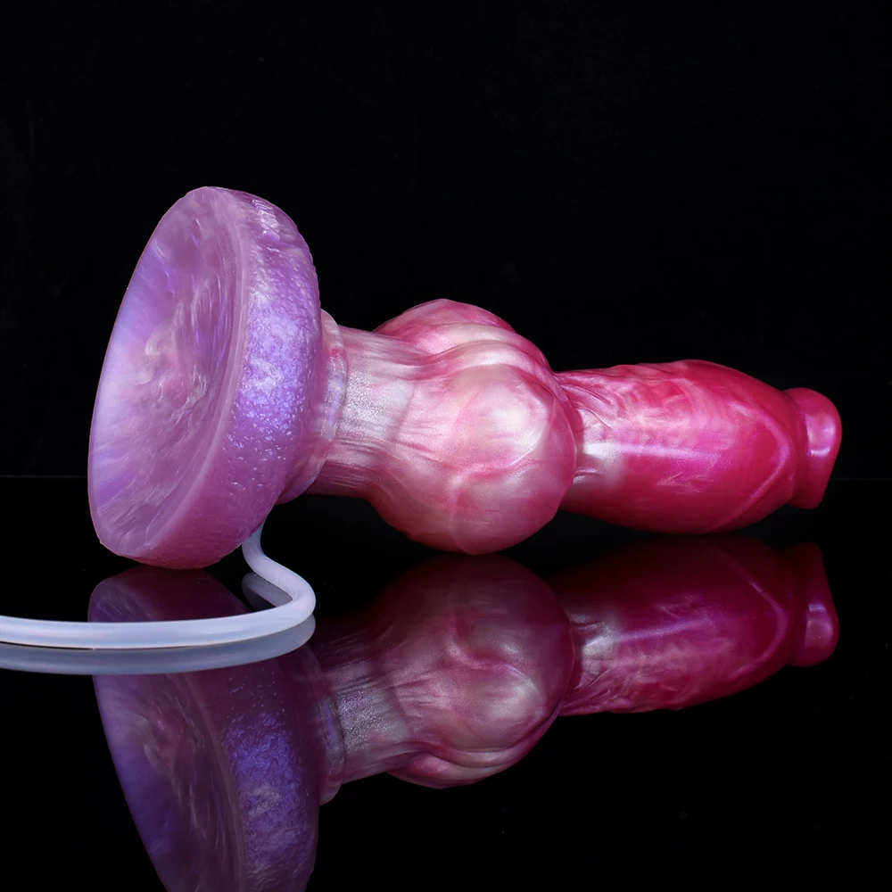 FAAK Silicone fantasy Dog Knot Squirting Penis Large Ejaculation Dildo With Sucker Spray Liquid Sex Toys For Women Men Big Dong FAAK Silicone fantasy Dog Knot Squirting Penis Large Ejaculation Dildo With Sucker Spray Liquid Sex Toys For Women Men Big Dong