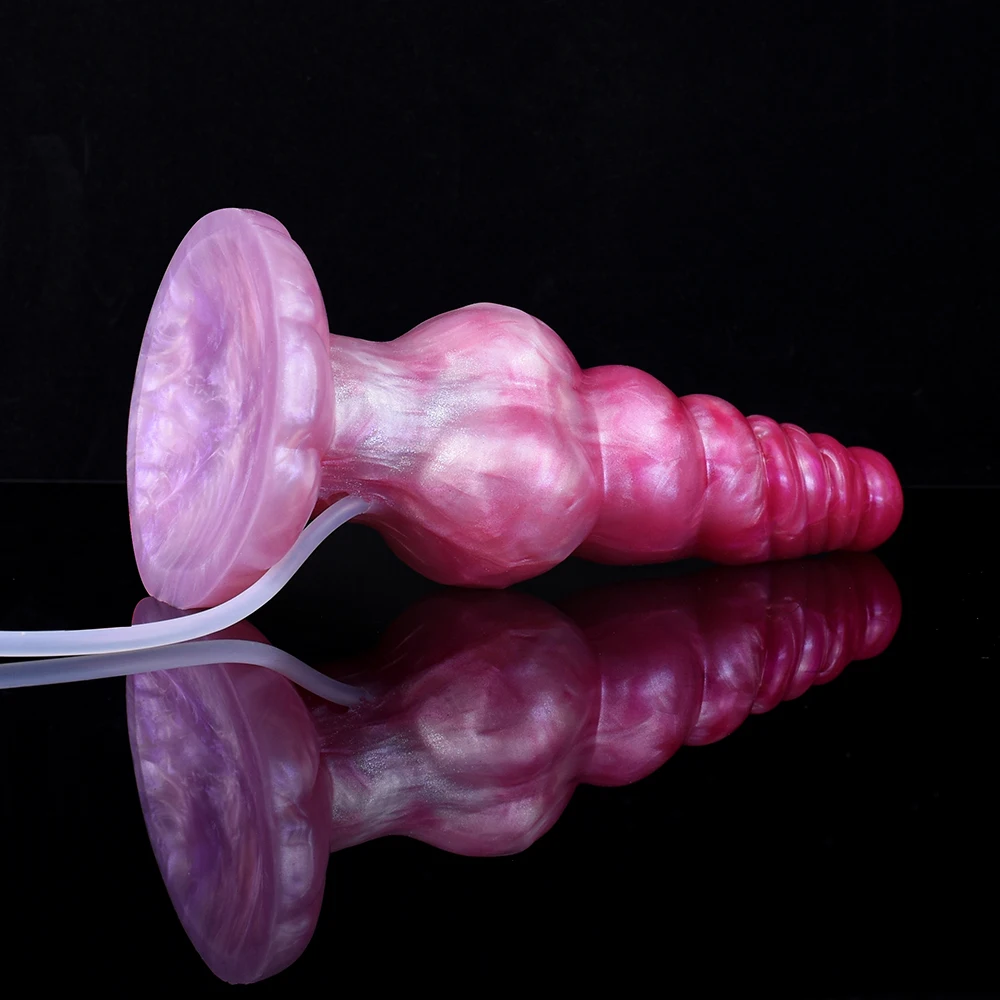 FAAK Silicone fantasy Dog Knot Squirting Penis Large Ejaculation Dildo With Sucker Spray Liquid Sex Toys For Women Men Big Dong FAAK Silicone fantasy Dog Knot Squirting Penis Large Ejaculation Dildo With Sucker Spray Liquid Sex Toys For Women Men Big Dong