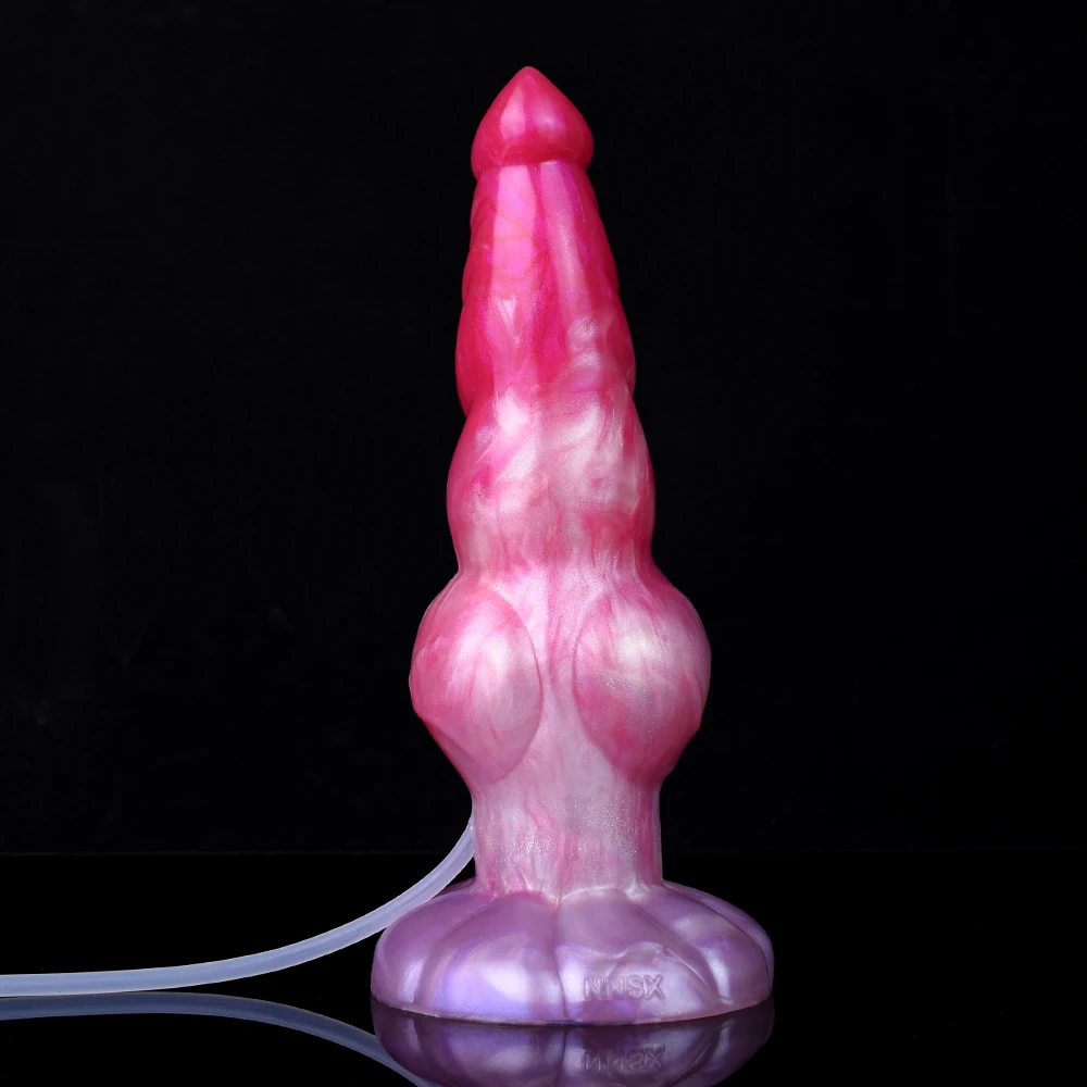 FAAK Silicone fantasy Dog Knot Squirting Penis Large Ejaculation Dildo With Sucker Spray Liquid Sex Toys For Women Men Big Dong FAAK Silicone fantasy Dog Knot Squirting Penis Large Ejaculation Dildo With Sucker Spray Liquid Sex Toys For Women Men Big Dong