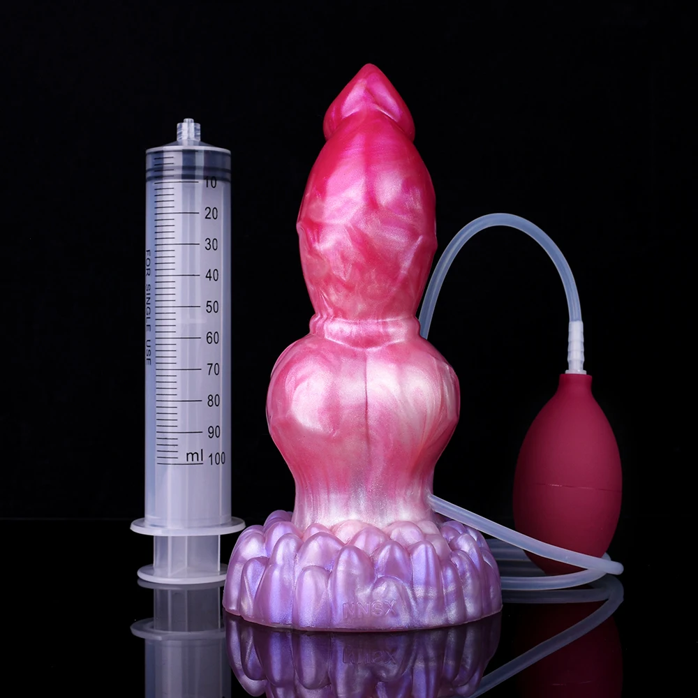 FAAK Silicone fantasy Dog Knot Squirting Penis Large Ejaculation Dildo With Sucker Spray Liquid Sex Toys For Women Men Big Dong FAAK Silicone fantasy Dog Knot Squirting Penis Large Ejaculation Dildo With Sucker Spray Liquid Sex Toys For Women Men Big Dong