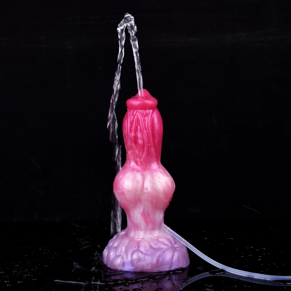 FAAK Silicone fantasy Dog Knot Squirting Penis Large Ejaculation Dildo With Sucker Spray Liquid Sex Toys For Women Men Big Dong FAAK Silicone fantasy Dog Knot Squirting Penis Large Ejaculation Dildo With Sucker Spray Liquid Sex Toys For Women Men Big Dong