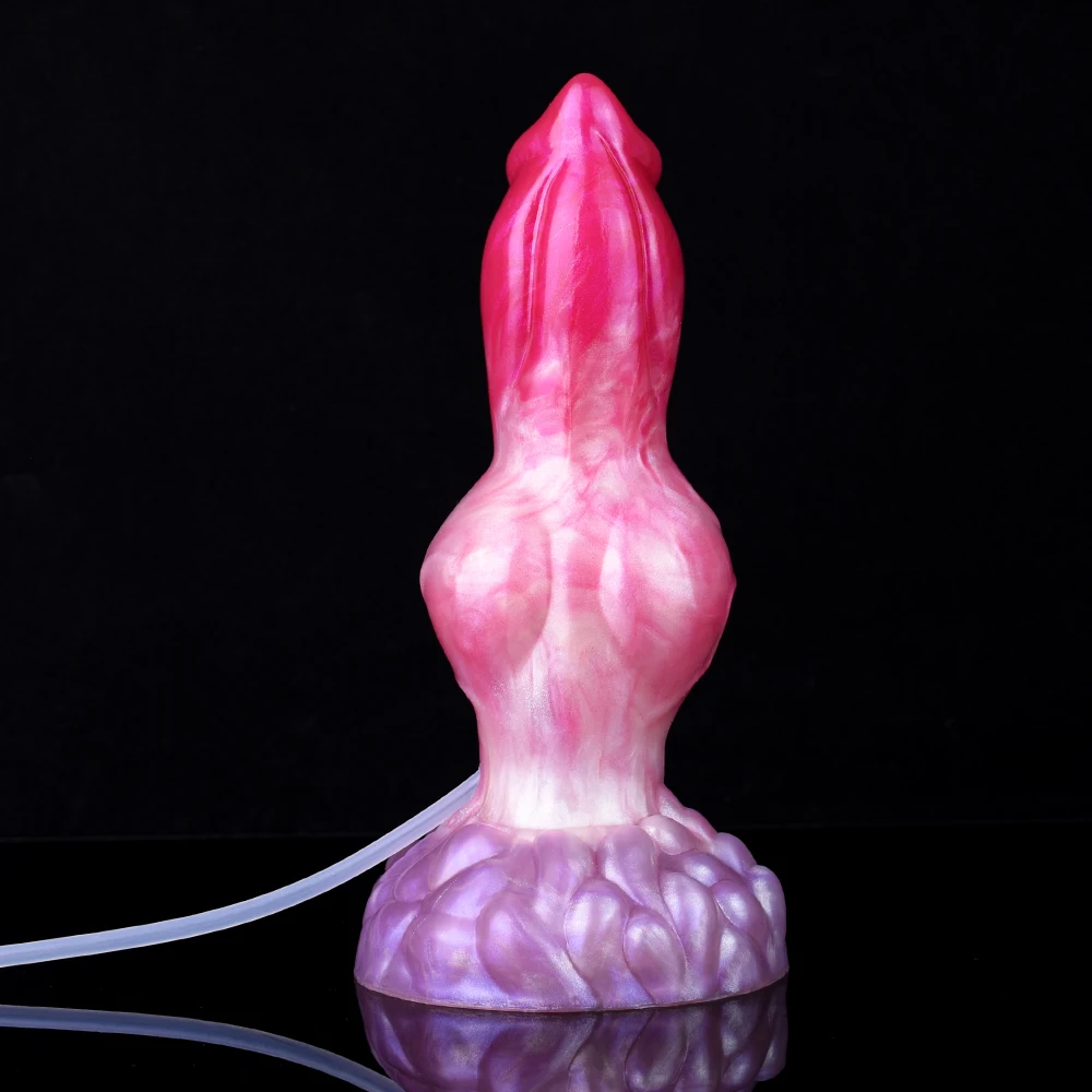 FAAK Silicone fantasy Dog Knot Squirting Penis Large Ejaculation Dildo With Sucker Spray Liquid Sex Toys For Women Men Big Dong FAAK Silicone fantasy Dog Knot Squirting Penis Large Ejaculation Dildo With Sucker Spray Liquid Sex Toys For Women Men Big Dong