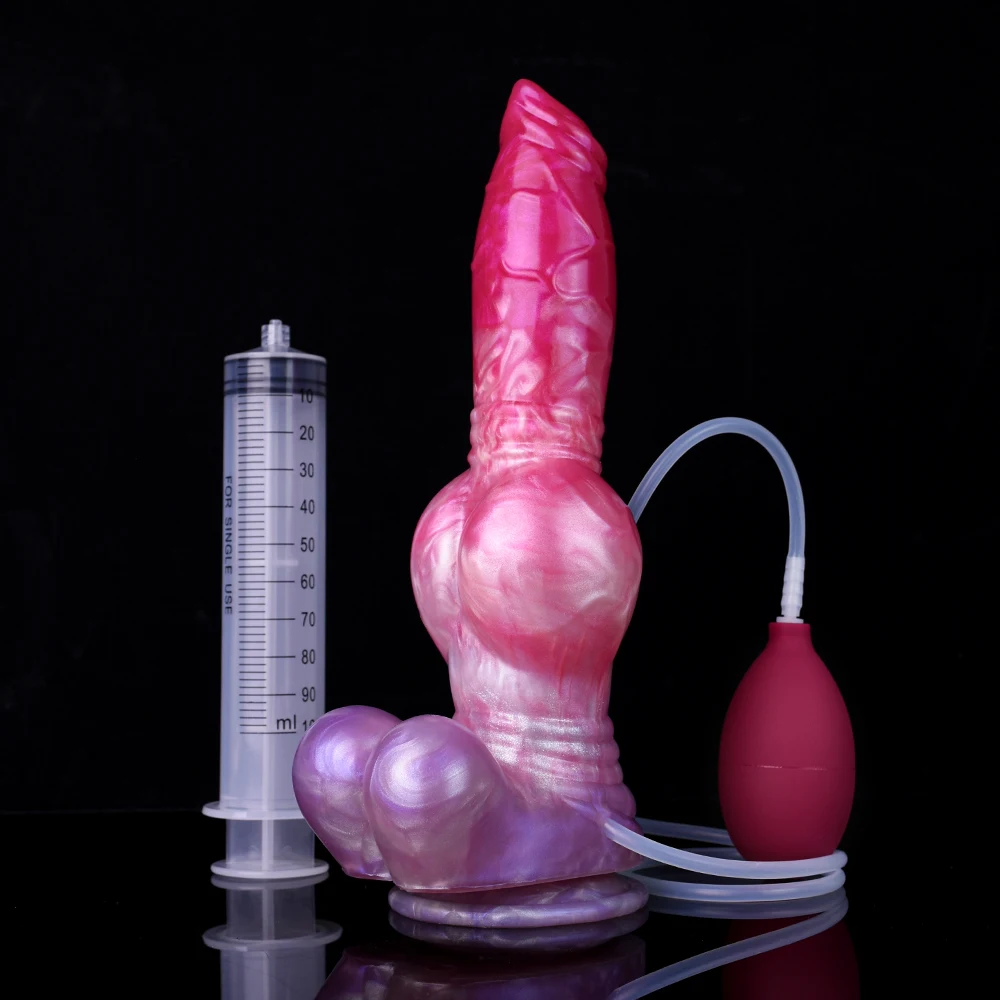 FAAK Silicone fantasy Dog Knot Squirting Penis Large Ejaculation Dildo With Sucker Spray Liquid Sex Toys For Women Men Big Dong FAAK Silicone fantasy Dog Knot Squirting Penis Large Ejaculation Dildo With Sucker Spray Liquid Sex Toys For Women Men Big Dong