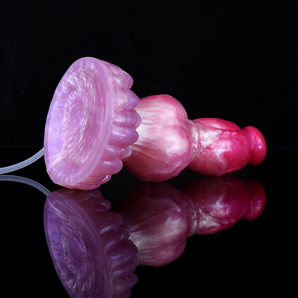 FAAK Silicone fantasy Dog Knot Squirting Penis Large Ejaculation Dildo With Sucker Spray Liquid Sex Toys For Women Men Big Dong FAAK Silicone fantasy Dog Knot Squirting Penis Large Ejaculation Dildo With Sucker Spray Liquid Sex Toys For Women Men Big Dong