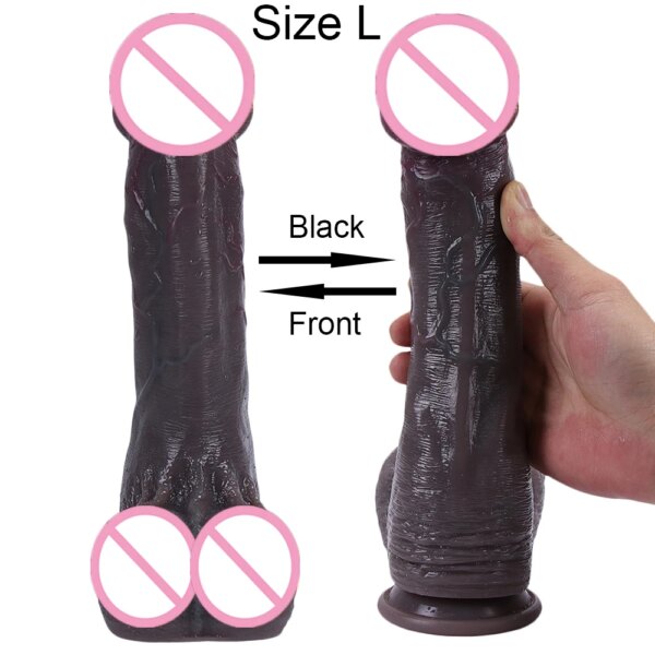 New Skin Double Penetration Realistic Dildo Big Huge Penis Suction Cup Cock Dick Anal Plug Sex Toys For Women Prostate Massager