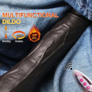 Vibrator Sex Toys Dildo For Women’s Orgasm Big Black Penis Wireless Rubber Penis Realistic Heating Telescopic Vibrating Swing