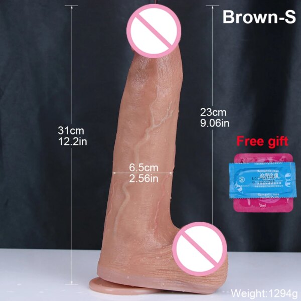 Big Long Dick Realistic Dildo Silicone Penis Hole Strapon Suction Cup Artificial Women Masturbation Anal Sex Toys For Adults Gay