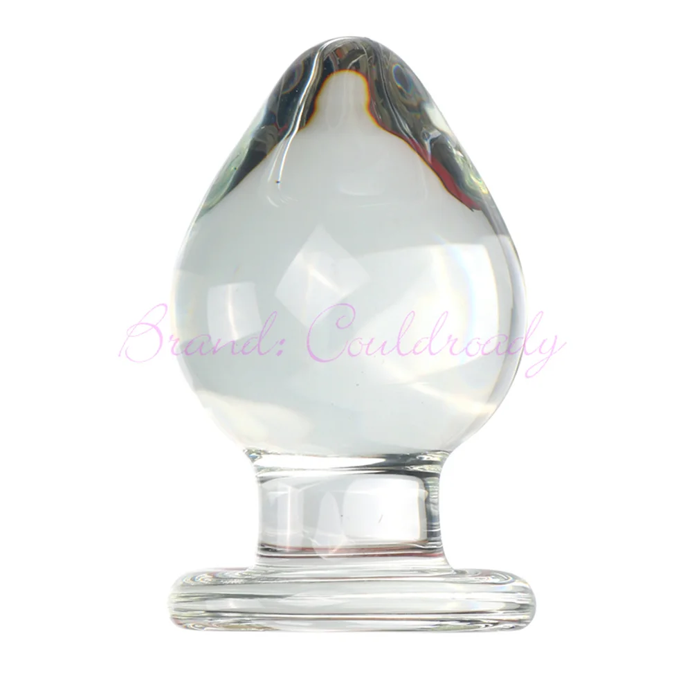 60mm Large Crystal Butt Plug Big Pyrex Glass Anal Dildo Bead Fake Anus Adult Masturbator for Women Men Gay Sex Toys