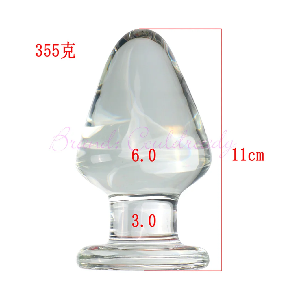 60mm Large Crystal Butt Plug Big Pyrex Glass Anal Dildo Bead Fake Anus Adult Masturbator for Women Men Gay Sex Toys
