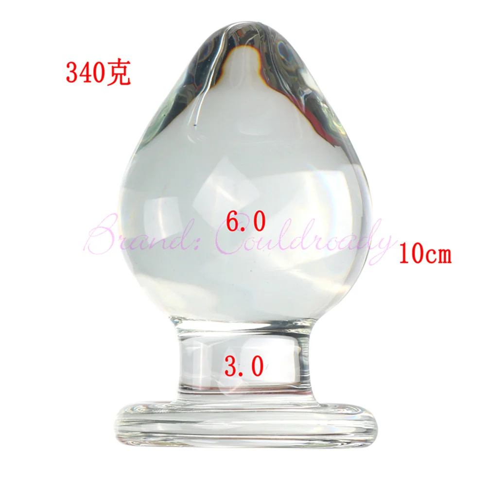 60mm Large Crystal Butt Plug Big Pyrex Glass Anal Dildo Bead Fake Anus Adult Masturbator for Women Men Gay Sex Toys