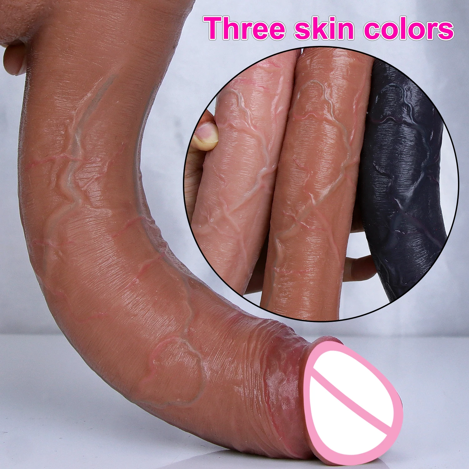 Big Black Double Silicone Realistic Dildo Masturbators Long Penis Soft Small Suction Cup Dick Anal Plug Sex Toy for Man Women