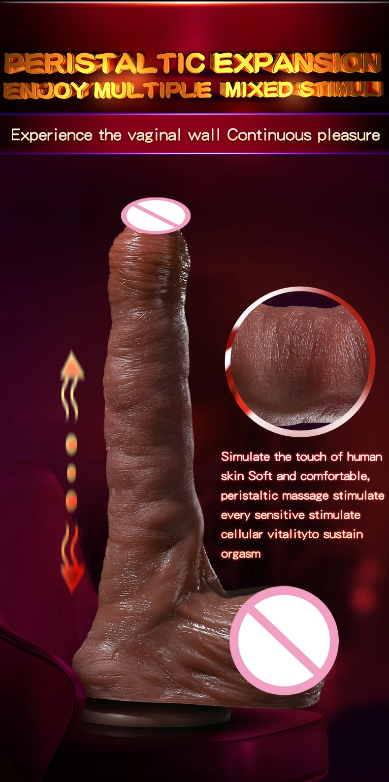 Realistic Big Dildo Automatic Heating Telescopic Big Penis G spot Massager  Strong Suction Cup Vibrator FOR Men Women Sex Toys