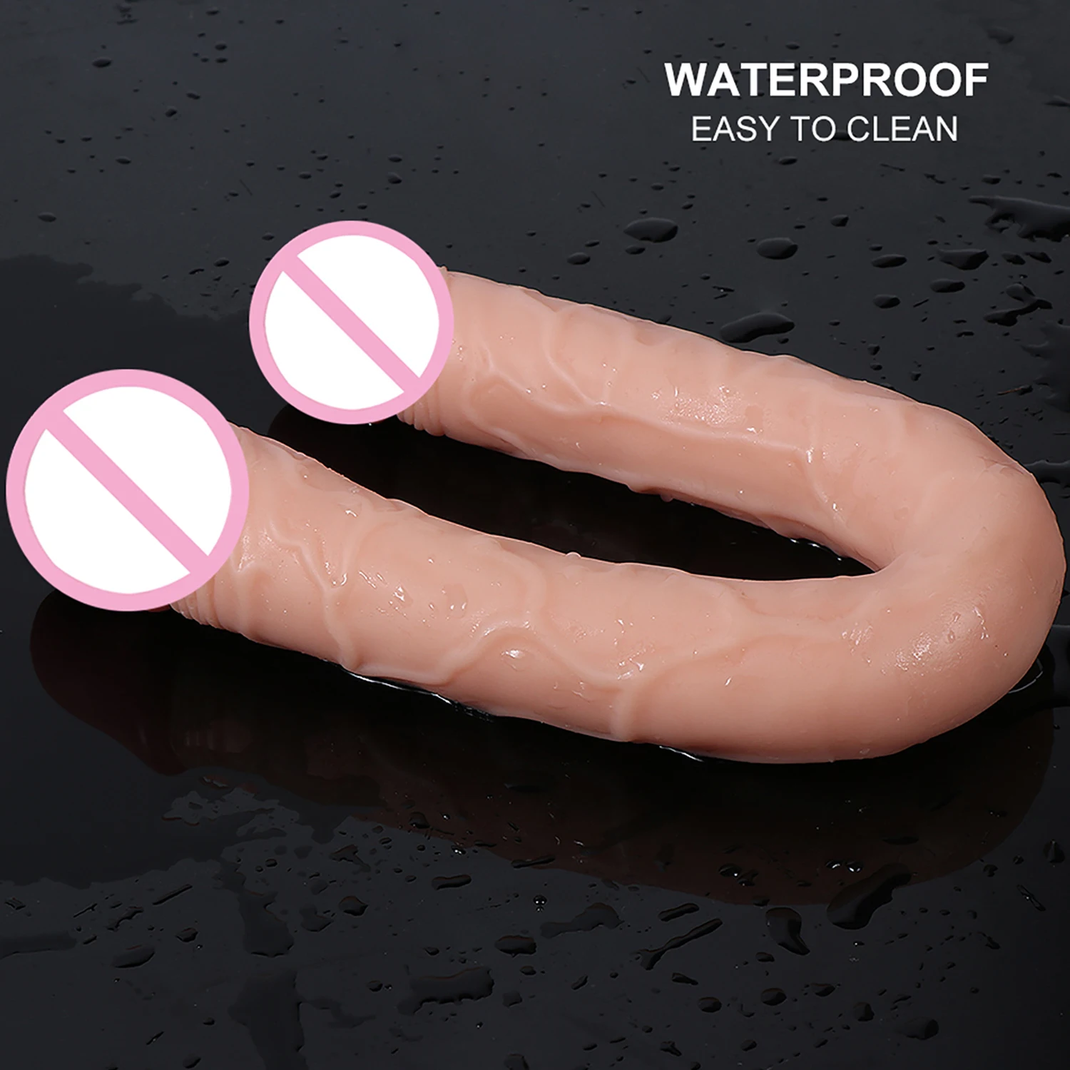 Double Dildos Double Ended Phallus Double Penetration Stimulate Vagina and Anus Realistic Big Penis Adult Sex Toys for Women