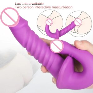 Double Ended Dildo Silicone Anal Plug Double Dick Penetration Vaginal Anal Sex Toy for Woman/Lesbian Dildos for Two Sex Toy 18+