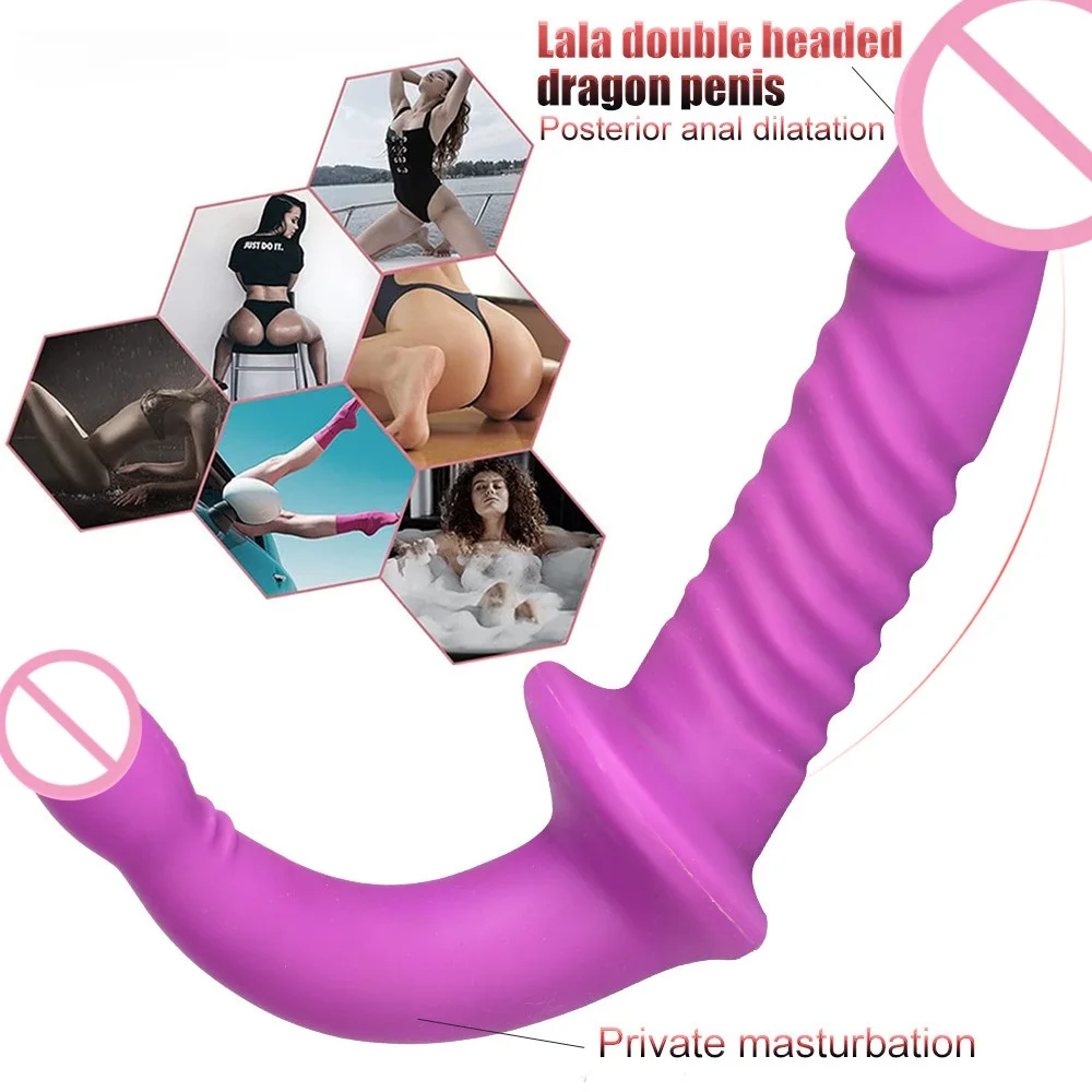 Double Ended Dildo Silicone Anal Plug Double Dick Penetration Vaginal Anal Sex Toy for Woman/Lesbian Dildos for Two Sex Toy 18+