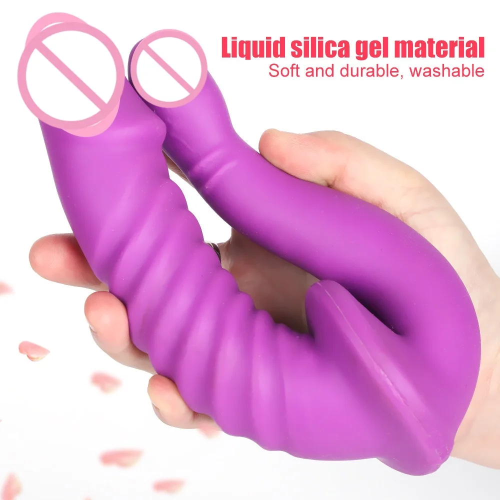 Double Ended Dildo Silicone Anal Plug Double Dick Penetration Vaginal Anal Sex Toy for Woman/Lesbian Dildos for Two Sex Toy 18+