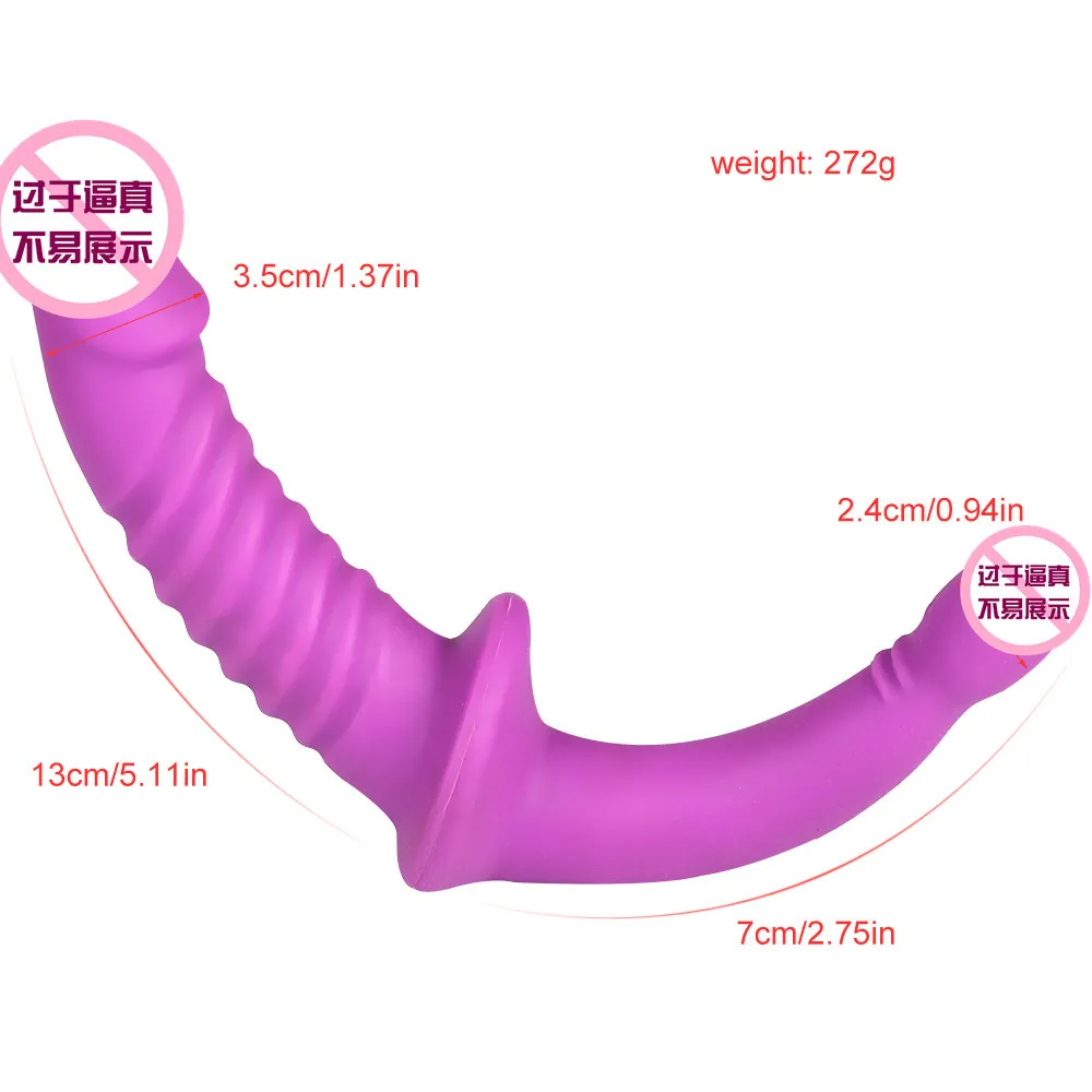 Double Ended Dildo Silicone Anal Plug Double Dick Penetration Vaginal Anal Sex Toy for Woman/Lesbian Dildos for Two Sex Toy 18+