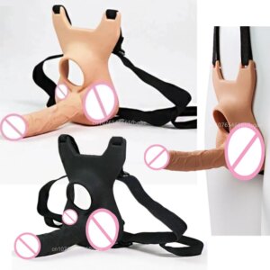 3 Size Wearable Dildo Panties Double Penetration Penis Vibrators Anal Butt Plug Adjustable Strap Silent Sex Toys For Lesbian Gay