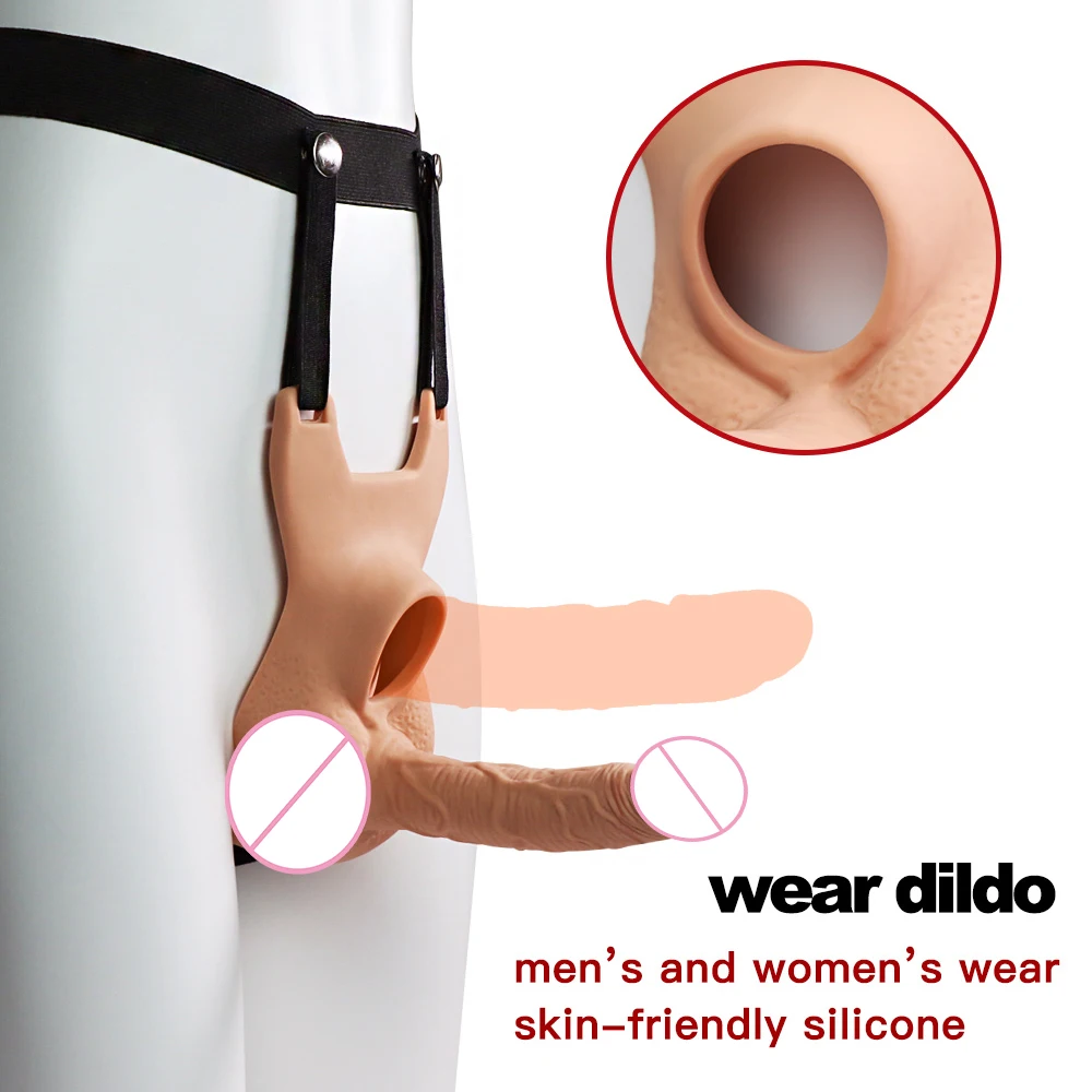 3 Size Wearable Dildo Panties Double Penetration Penis Vibrators Anal Butt Plug Adjustable Strap Silent Sex Toys For Lesbian Gay
