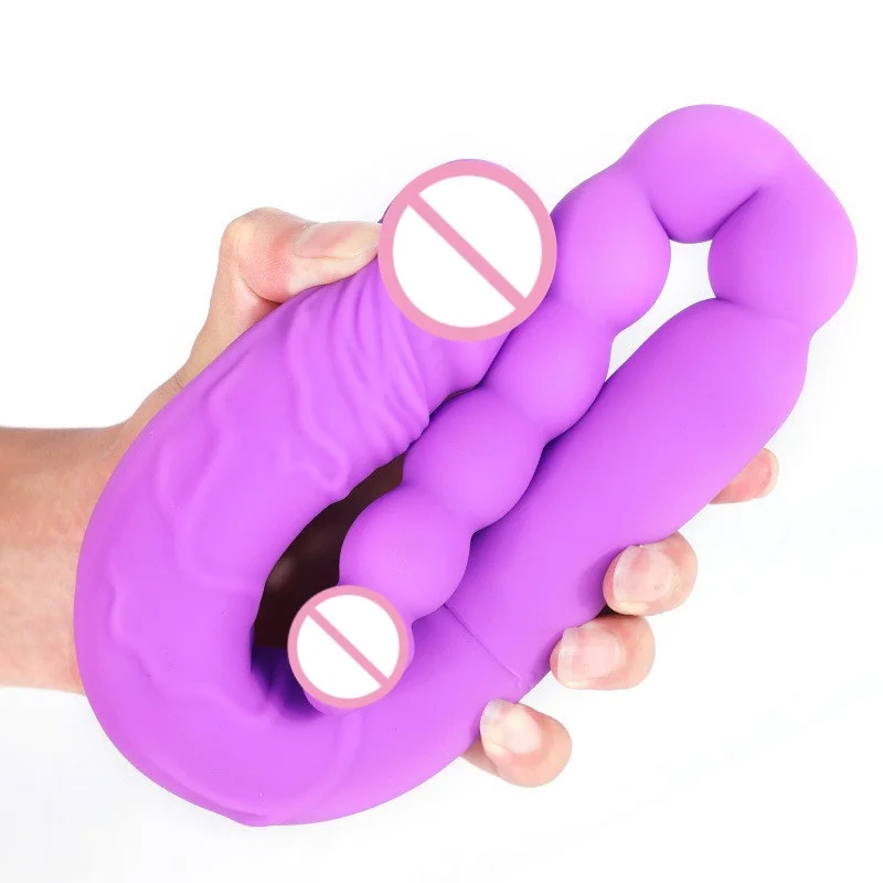 Double Ended Silicone Dildo Double Head Penetration Penis for Lesbian Masturbator Two Women Sex Toy Adults Toy Sex Shop 18