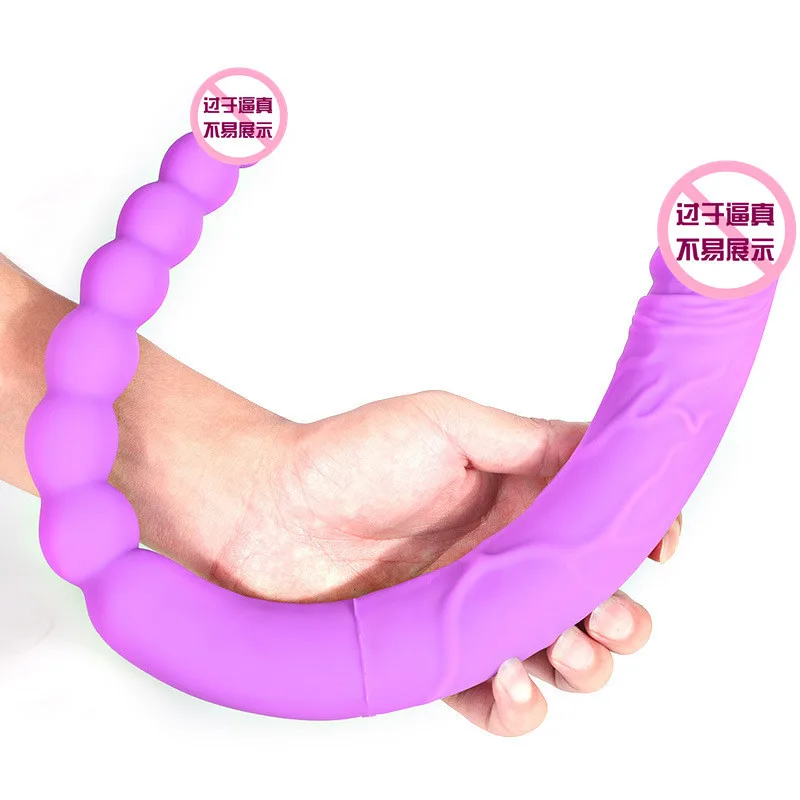Double Ended Silicone Dildo Double Head Penetration Penis for Lesbian Masturbator Two Women Sex Toy Adults Toy Sex Shop 18