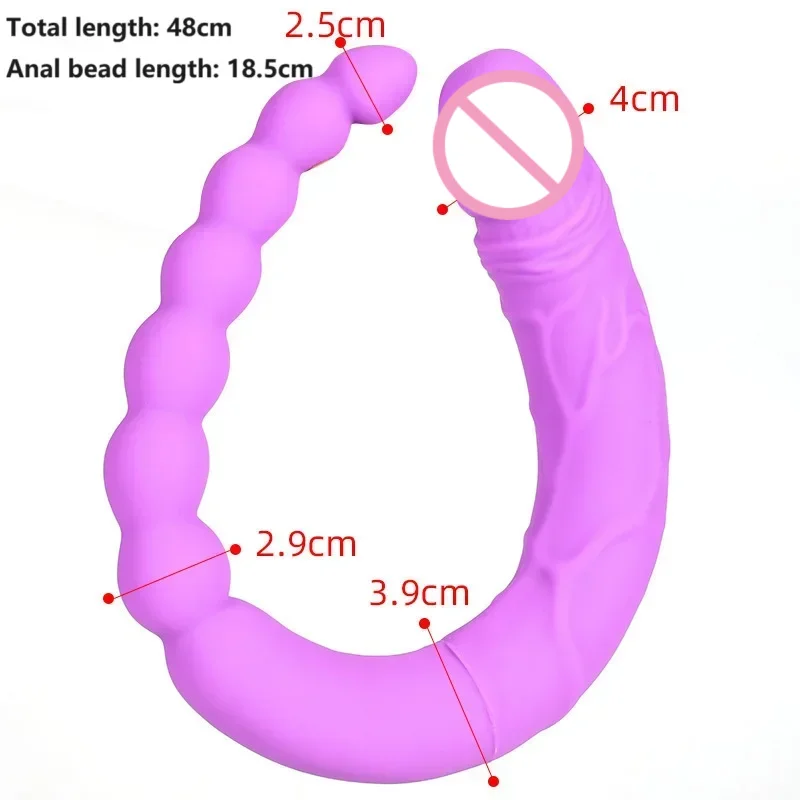 Double Ended Silicone Dildo Double Head Penetration Penis for Lesbian Masturbator Two Women Sex Toy Adults Toy Sex Shop 18