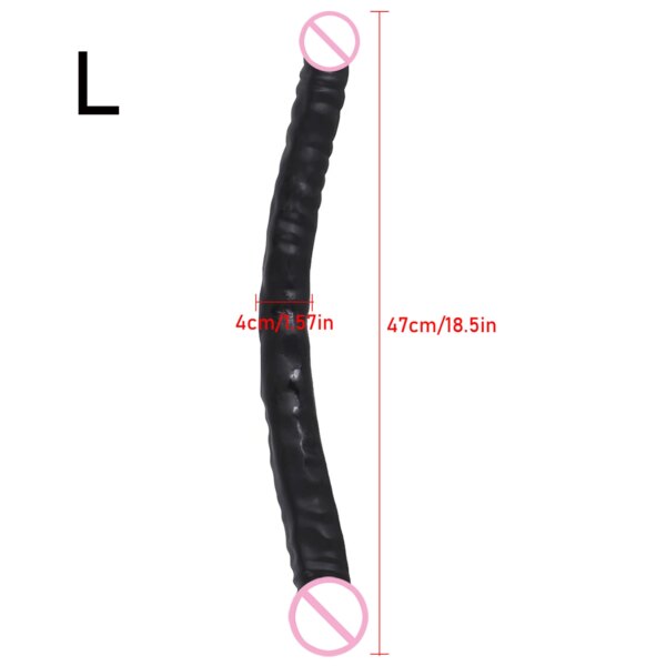 Overlength Double Dildos Soft Double-End Penis Realistic Dual Glans Phallus Double Penetration Vagina and Anus Sex Toys Dick
