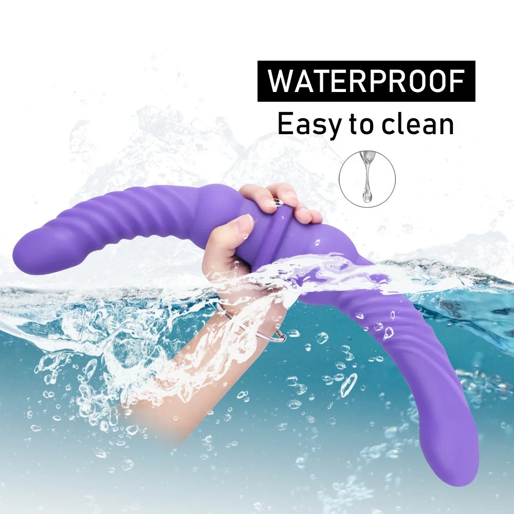 Liquid Silicone Strapless Strapon Big Dildos Double Ended Penetration Super Long Anal Vaginal Massage Sex Toys For Woman Lesbian