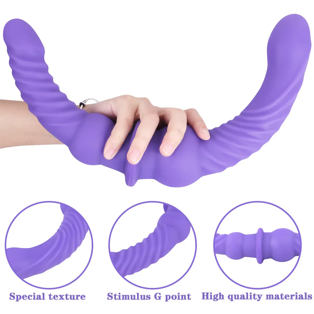 Liquid Silicone Strapless Strapon Big Dildos Double Ended Penetration Super Long Anal Vaginal Massage Sex Toys For Woman Lesbian