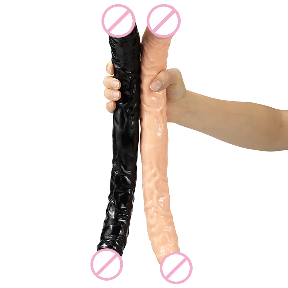 Overlength Flexible Double Dildos Double-End Penis Realistic Dual Phallus Long Dick Stimulate Vagina and Anus Sex Toys for Women