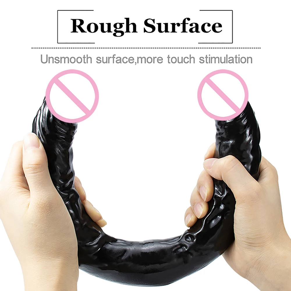 Overlength Flexible Double Dildos Double-End Penis Realistic Dual Phallus Long Dick Stimulate Vagina and Anus Sex Toys for Women