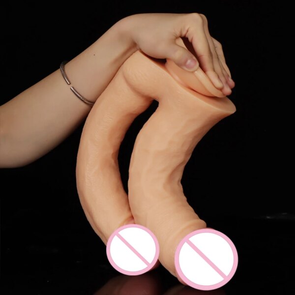 XXXL Super Huge Realistic Double Ended Dildo Sex Toy for Women Couples Dual Sided Headed Penis Double Penetration Dong Device 18