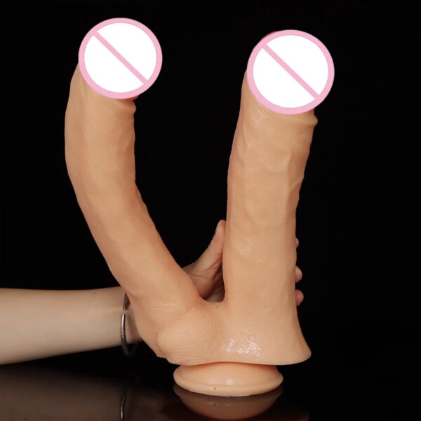 XXXL Super Huge Realistic Double Ended Dildo Sex Toy for Women Couples Dual Sided Headed Penis Double Penetration Dong Device 18