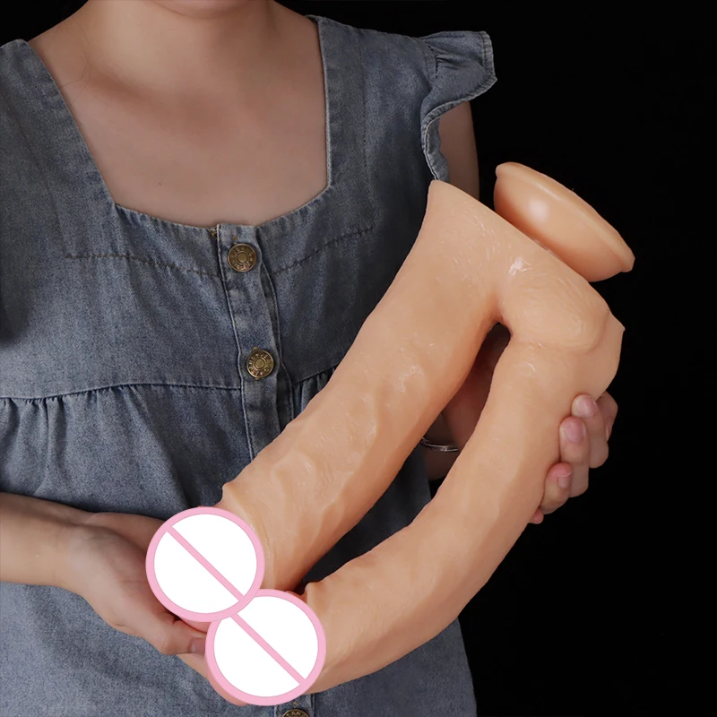 XXXL Super Huge Realistic Double Ended Dildo Sex Toy for Women Couples Dual Sided Headed Penis Double Penetration Dong Device 18