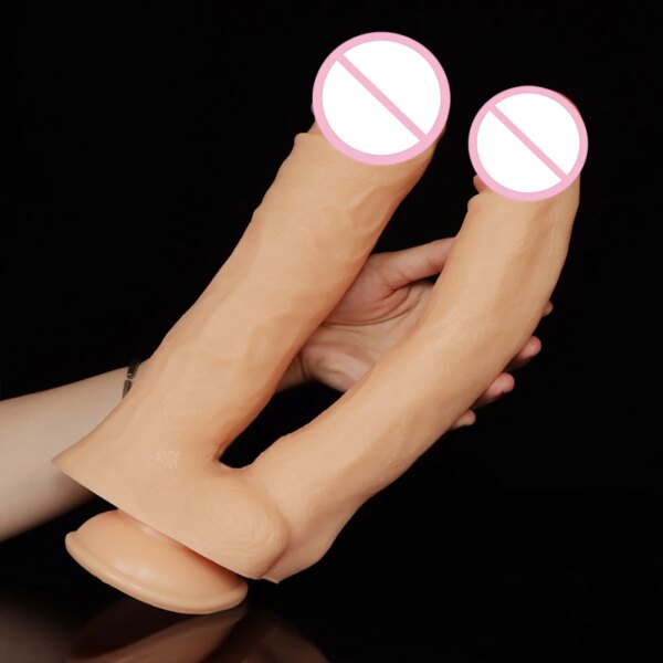 XXXL Super Huge Realistic Double Ended Dildo Sex Toy for Women Couples Dual Sided Headed Penis Double Penetration Dong Device 18