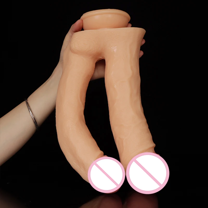 XXXL Super Huge Realistic Double Ended Dildo Sex Toy for Women Couples Dual Sided Headed Penis Double Penetration Dong Device 18