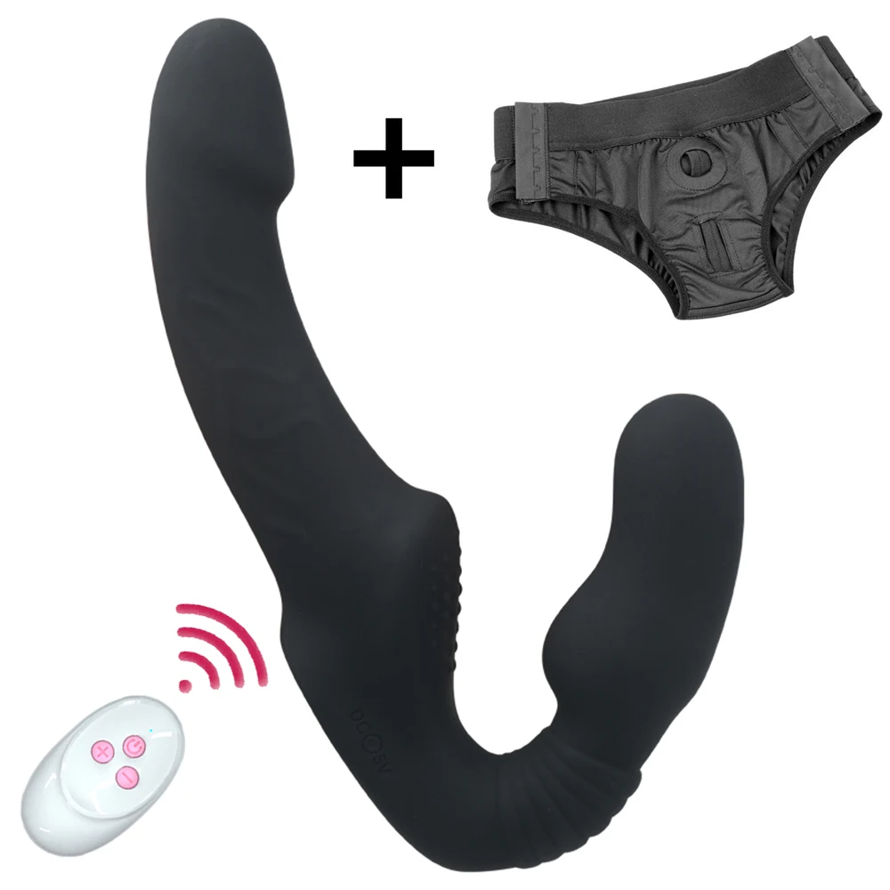 Strapless Strap-on Dildo Vibrator, Double-Ended Dildos, Sex Toys with Clitoris Stimulator for Women Lesbian Couples Strapless Strap-on Dildo Vibrator, Double-Ended Dildos, Sex Toys with Clitoris Stimulator for Women Lesbian Couples