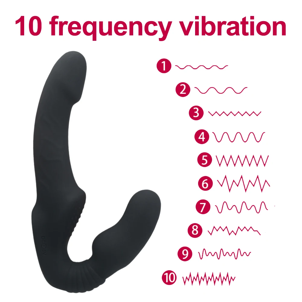 Strapless Strap-on Dildo Vibrator, Double-Ended Dildos, Sex Toys with Clitoris Stimulator for Women Lesbian Couples Strapless Strap-on Dildo Vibrator, Double-Ended Dildos, Sex Toys with Clitoris Stimulator for Women Lesbian Couples