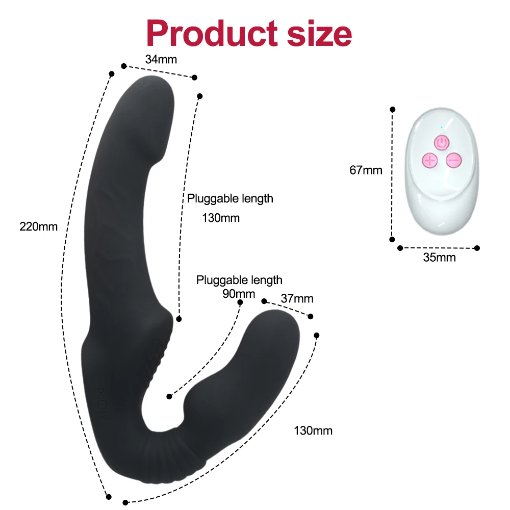 Strapless Strap-on Dildo Vibrator, Double-Ended Dildos, Sex Toys with Clitoris Stimulator for Women Lesbian Couples Strapless Strap-on Dildo Vibrator, Double-Ended Dildos, Sex Toys with Clitoris Stimulator for Women Lesbian Couples