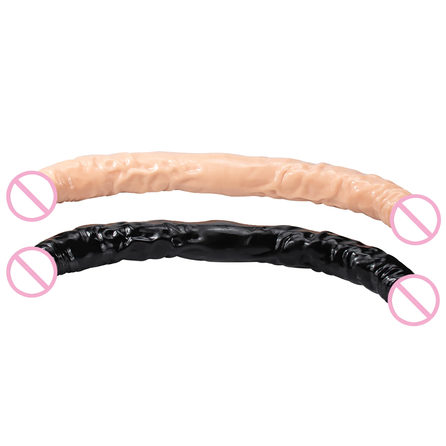 Overlength Double Dildos Soft Double-End Penis Realistic Dual Phallus Double Penetration Dick Stimulate Vagina and Anus Sex Toys