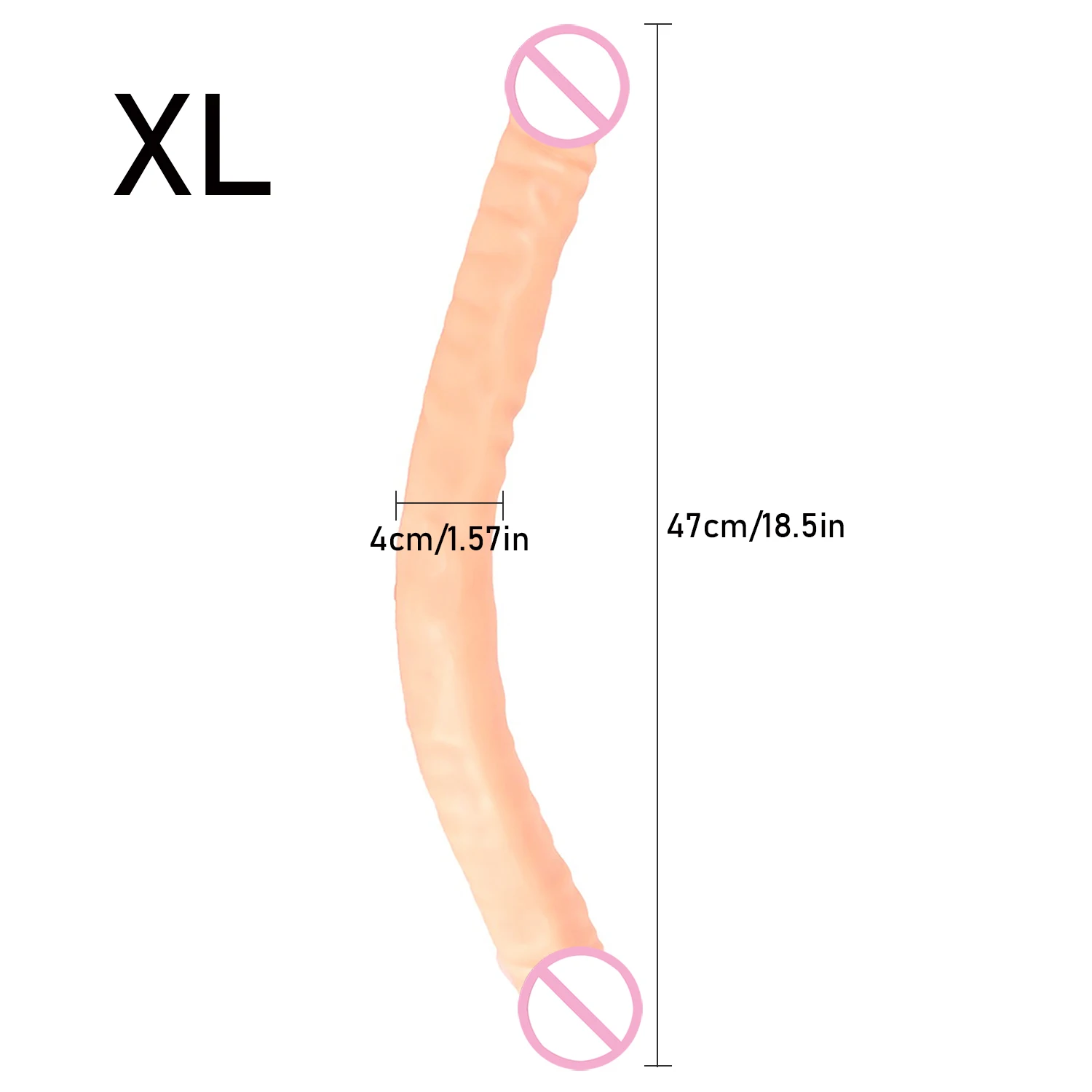 Overlength Double Dildos Soft Double-End Penis Realistic Dual Phallus Double Penetration Dick Stimulate Vagina and Anus Sex Toys