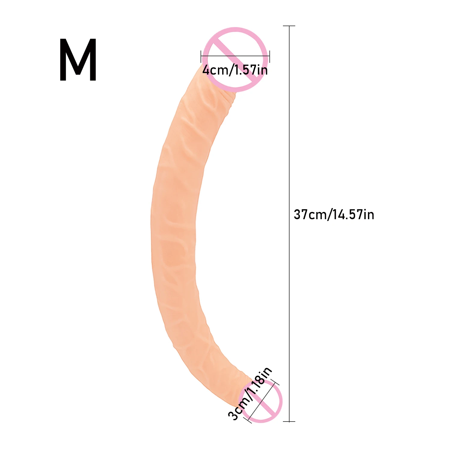 Overlength Double Dildos Soft Double-End Penis Realistic Dual Phallus Double Penetration Dick Stimulate Vagina and Anus Sex Toys