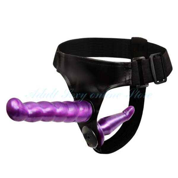 Double Penis Ended Strapon Ultra Elastic Harness Belt Strap On Dildo Sex Toys for Woman Lesbian Couples Adult Products