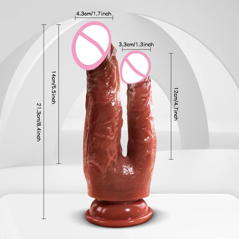Realistic Double Ended Dildo Dual Sided Headed Penetration Dong Device with Simulated Penile Sucker Sex Toy for Women or Couples Realistic Double Ended Dildo Dual Sided Headed Penetration Dong Device with Simulated Penile Sucker Sex Toy for Women or Couples
