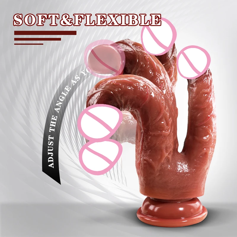 Realistic Double Ended Dildo Dual Sided Headed Penetration Dong Device with Simulated Penile Sucker Sex Toy for Women or Couples Realistic Double Ended Dildo Dual Sided Headed Penetration Dong Device with Simulated Penile Sucker Sex Toy for Women or Couples