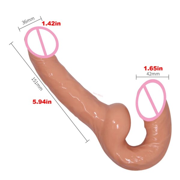 Double Penetration Dildo Sexy Toy for Pegging Strap On Strapless G Spot Dildo for Lesbian Women Two Ended Strap Penis Toy Couple