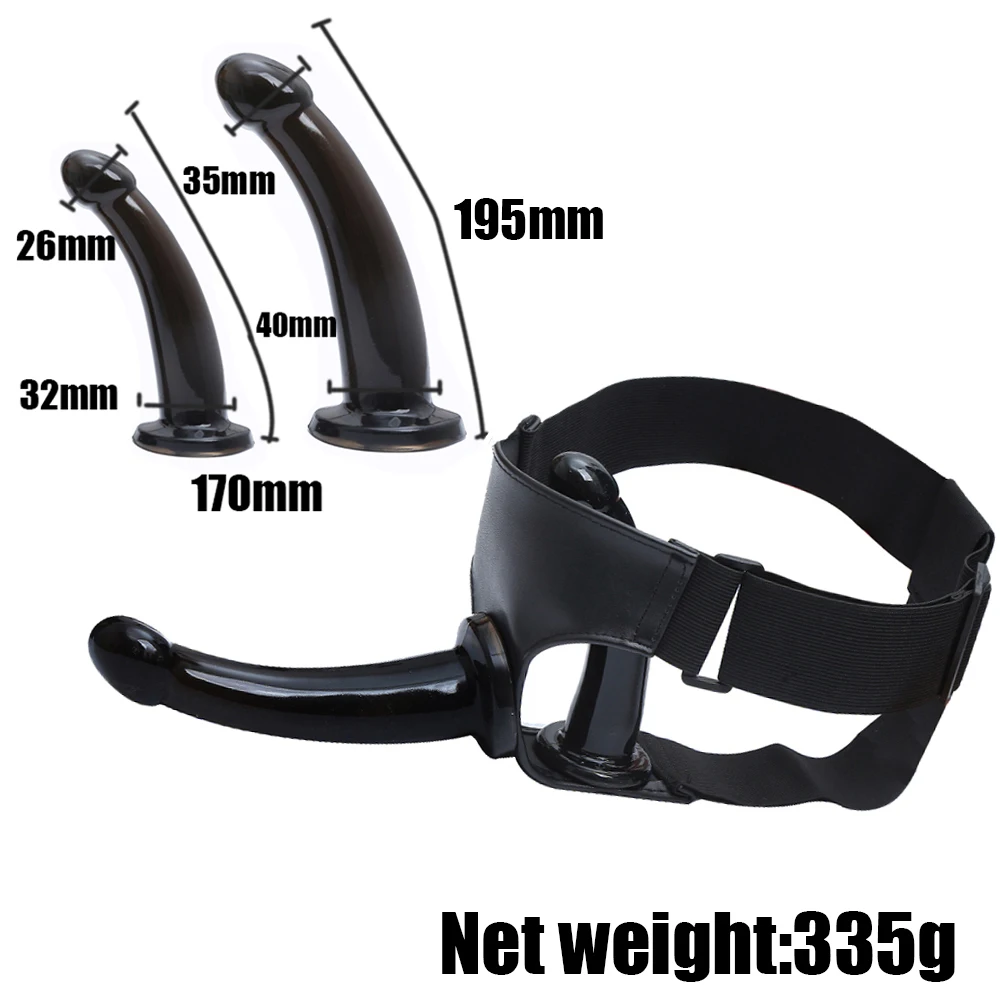 No Vibration Double Penis Dual Ended Strapon Ultra Elastic Harness Belt Strap On Dildo Adult Sex Toys for Woman Couples Anal Sof