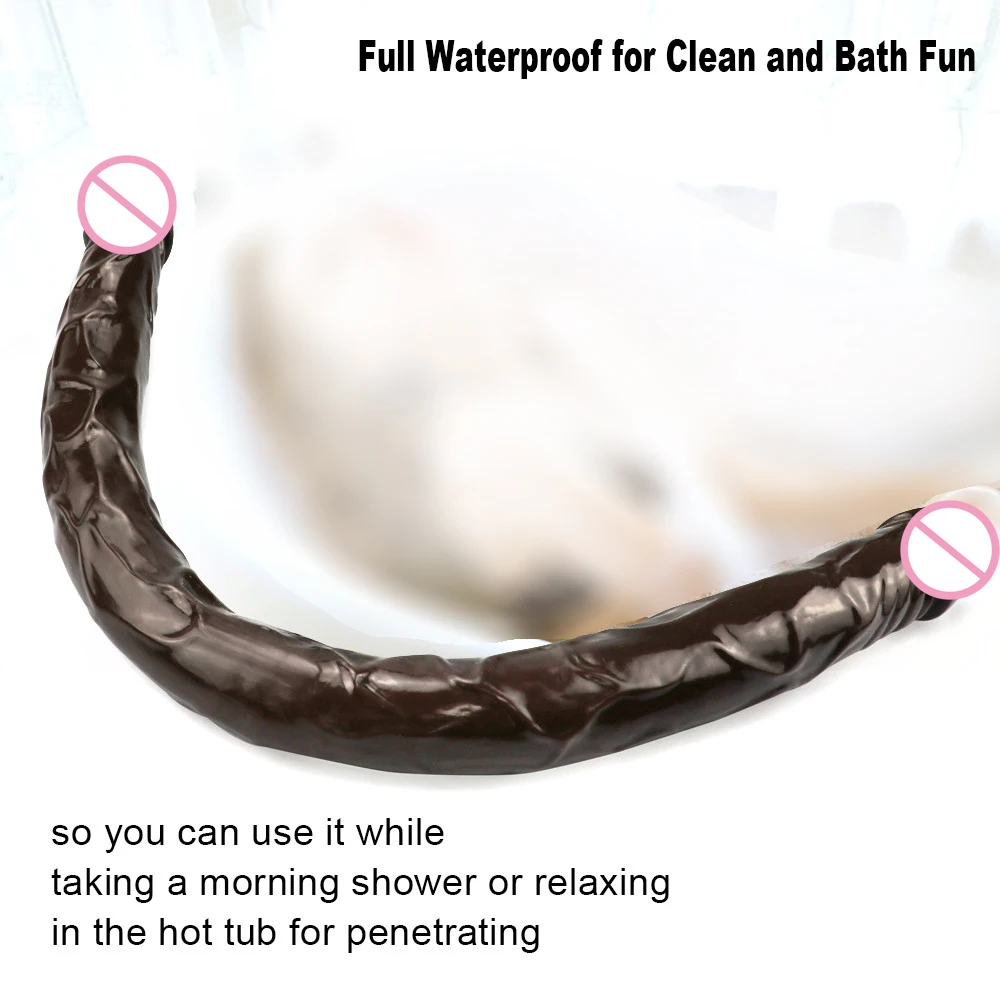 Super Long Double head Dildo Jelly Realistic Dildo Double Ended Dildo Flexible Big Penis for Lesbian Women Masturbator Sex Toys