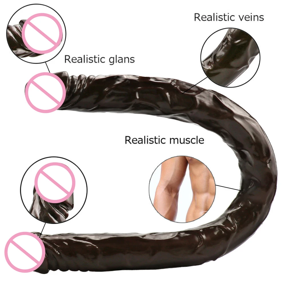 Super Long Double head Dildo Jelly Realistic Dildo Double Ended Dildo Flexible Big Penis for Lesbian Women Masturbator Sex Toys